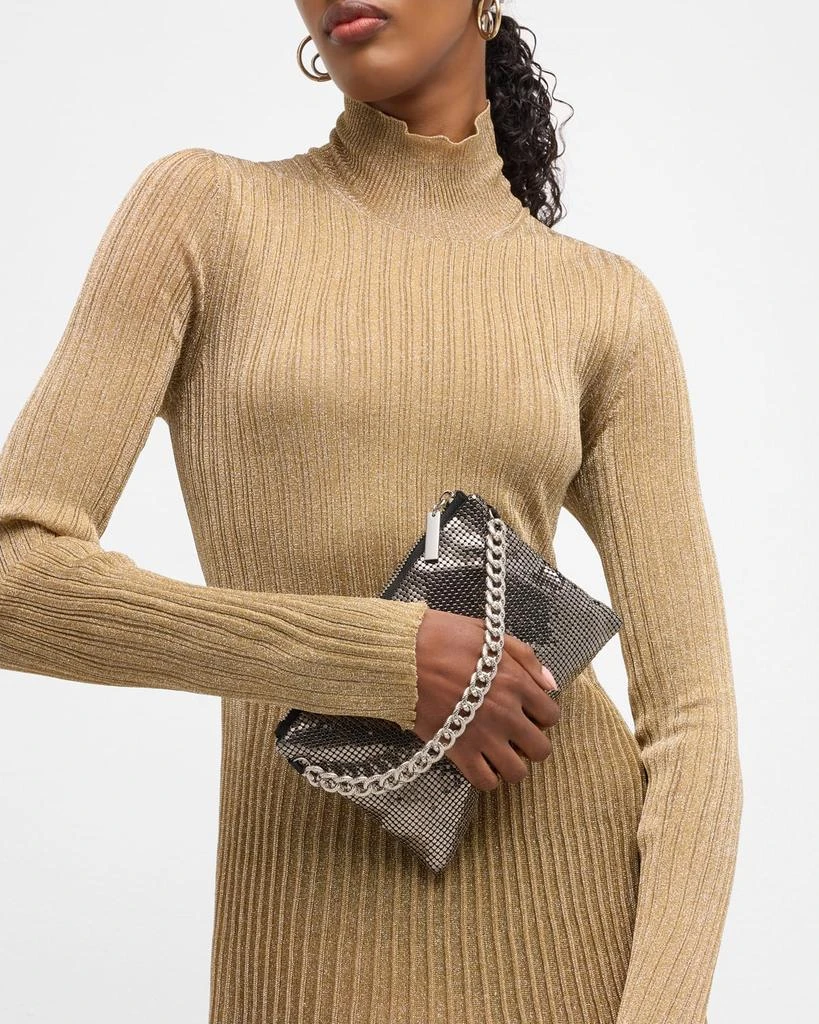 Whiting & Davis Zia Metallic Chain Crossbody Bag 2