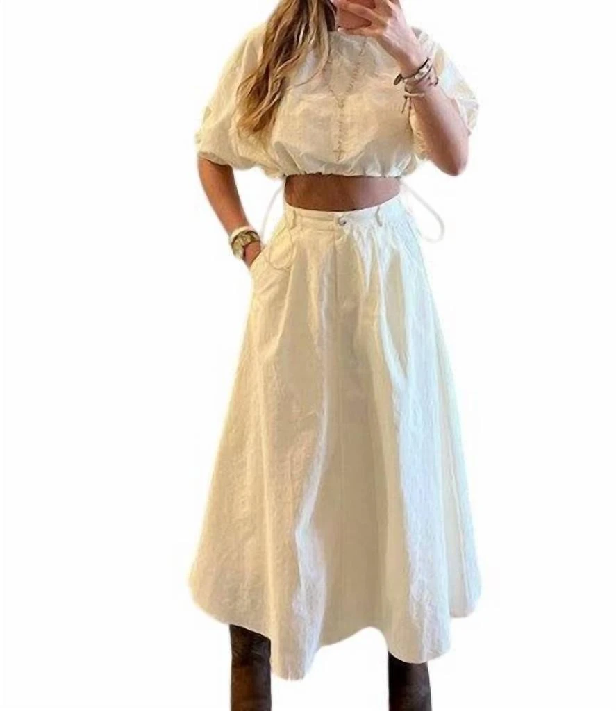 Moon River Moon River - Poplin Midi Skirt 2