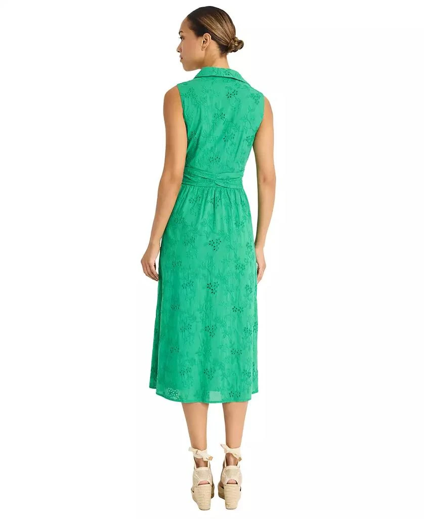 Maggy London Women's Cotton Eyelet V-Neck Shirtdress 3
