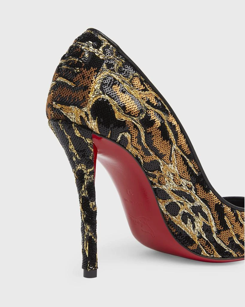 Christian Louboutin Miss Z Sequin Animal Red Sole Pumps 4