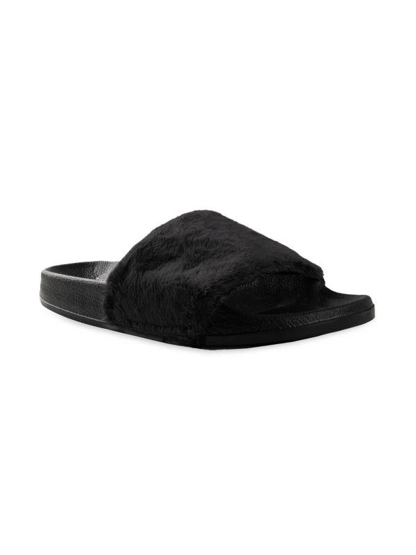 Luxe Faux Fur Faux Sheepskin Fur Slides 2