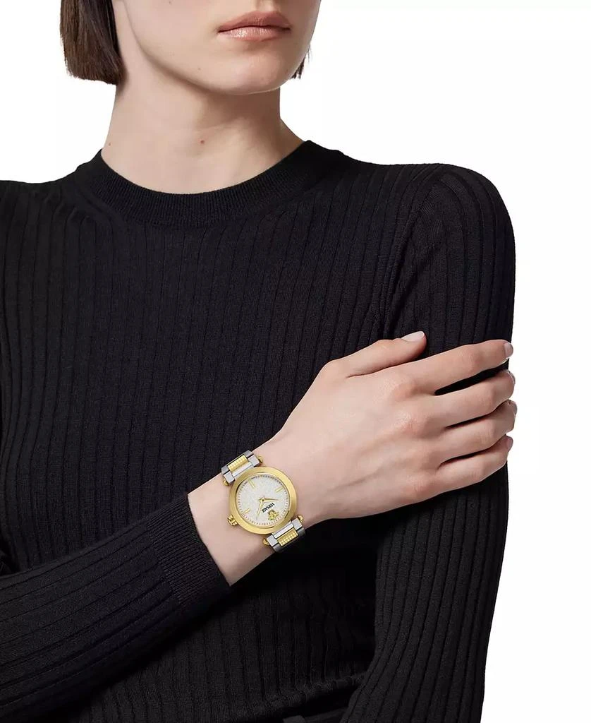 Versace Womens Stainless Steel 35mm Strap Fashion Watch Versace Greca Flourish Two-Tone Women main image 3
