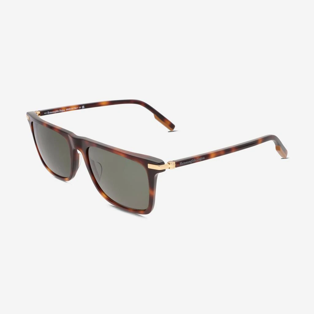 Ermenegildo Zegna Ermenegildo Zegna Men's Dark Havana & Green Square Sunglasses EZ0204 2