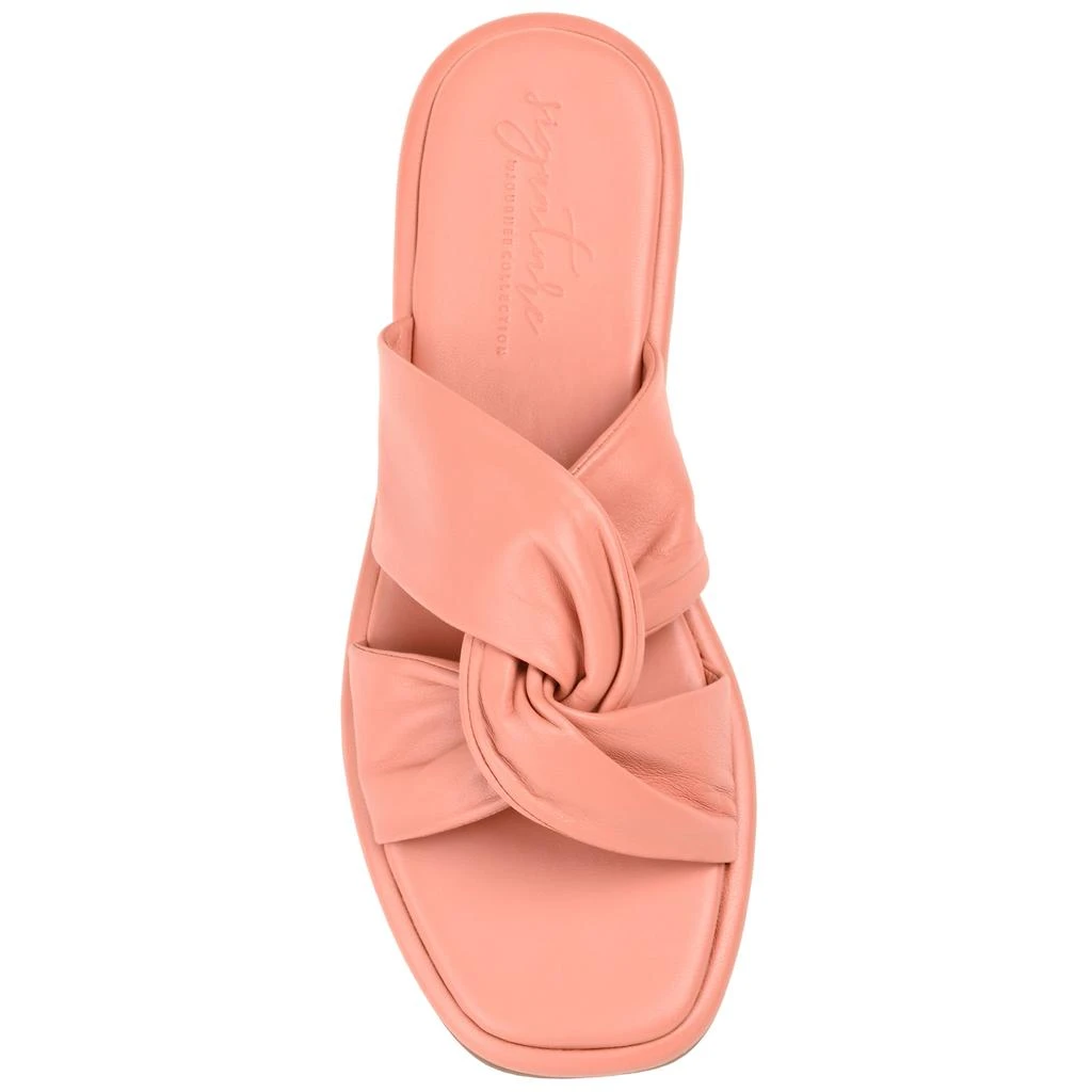 JOURNEE Journee Signature Womens Genuine Leather Kanndice Slip On Slide Sandals 4