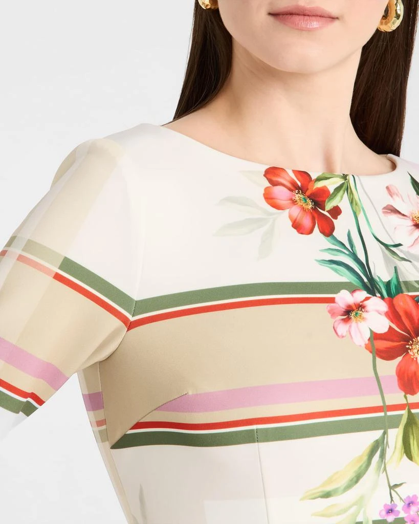 Teri Jon Geometric & Floral-Print Scuba Dress 6