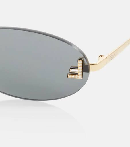 Fendi Fendi First embellished oval sunglasses 2