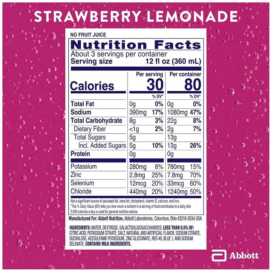 Pedialyte AdvancedCare Electrolyte Solution Strawberry Lemonade 8