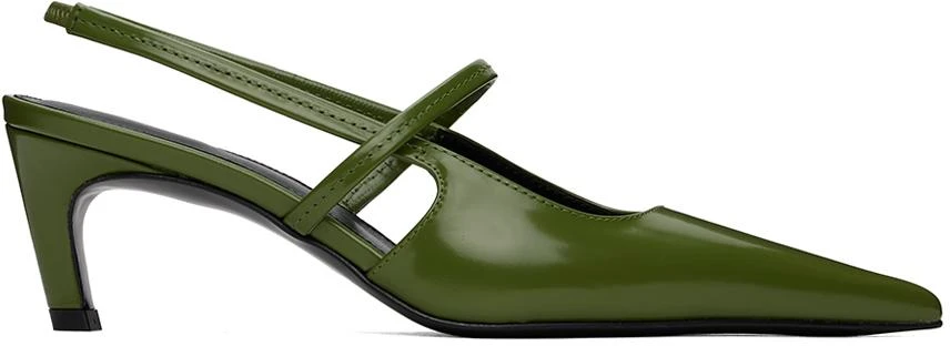 Totême Green 'The Sharp Slingback' Heels 1