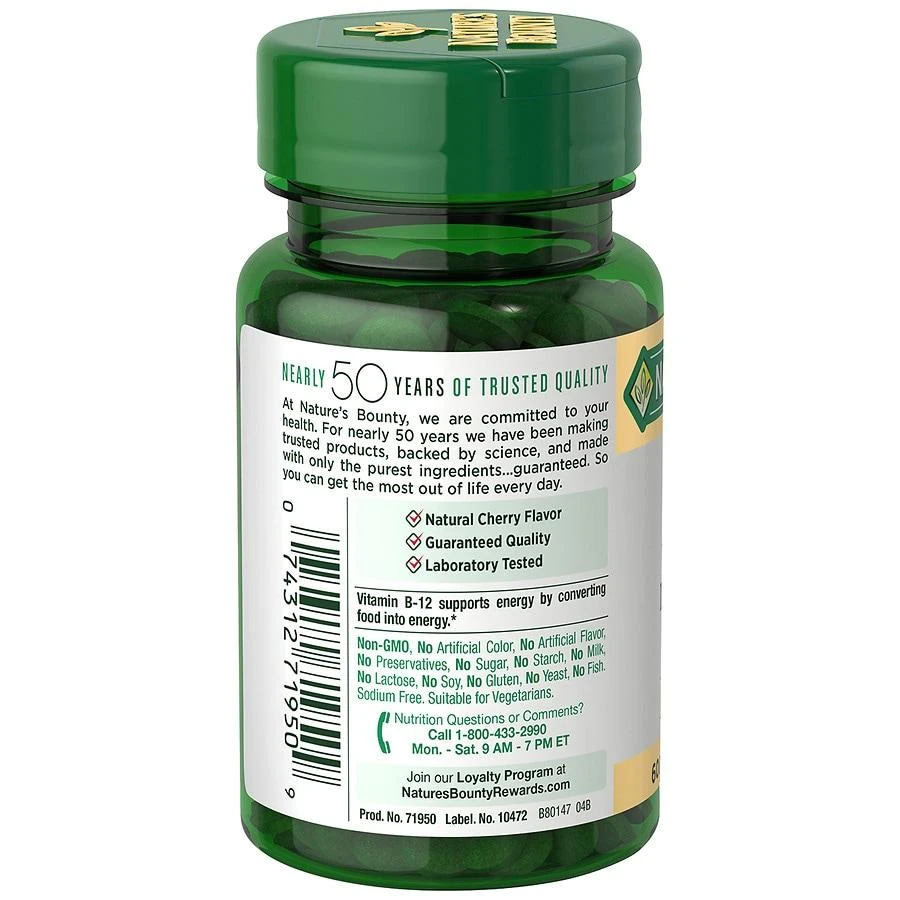 Nature's Bounty Vitamin B-12 Methylcobalamin Tablets, 1000 mcg 3