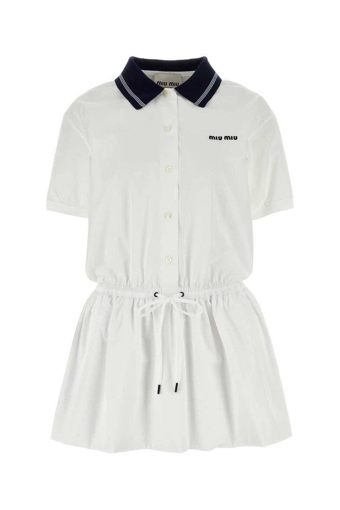 Miu Miu Miu Miu Short-Sleeved Drawstring Polo Dress 1