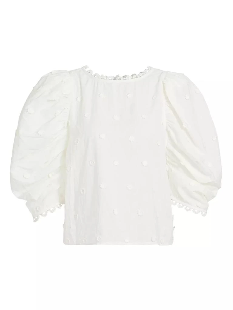 Farm Rio Puff-Sleeve 3D Flowers Blouse 1