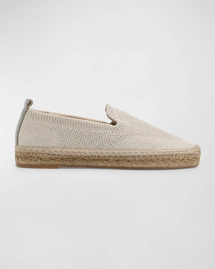 Brunello Cucinelli Metallic Knit Espadrille Loafers 1