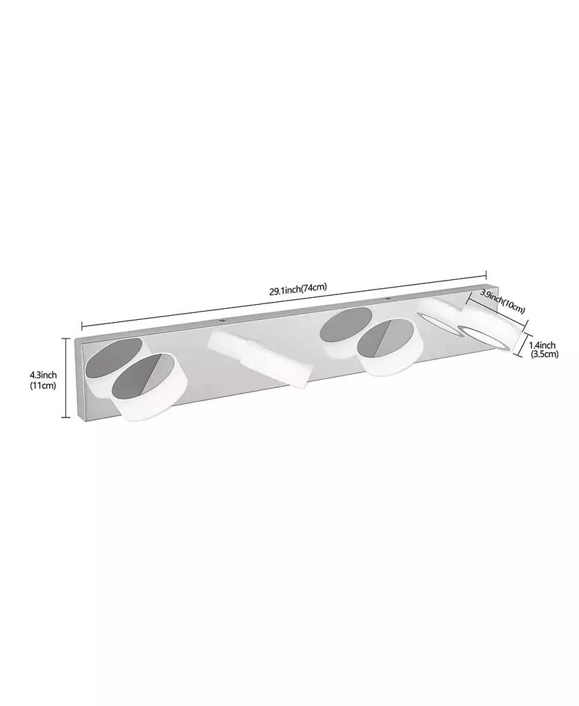 BUSDAYS 29" Modern 4-Light LED Vanity Light, Sleek Chrome Bathroom Wall Light Fixture for Mirror, Shower, and Bathroom Decor 2
