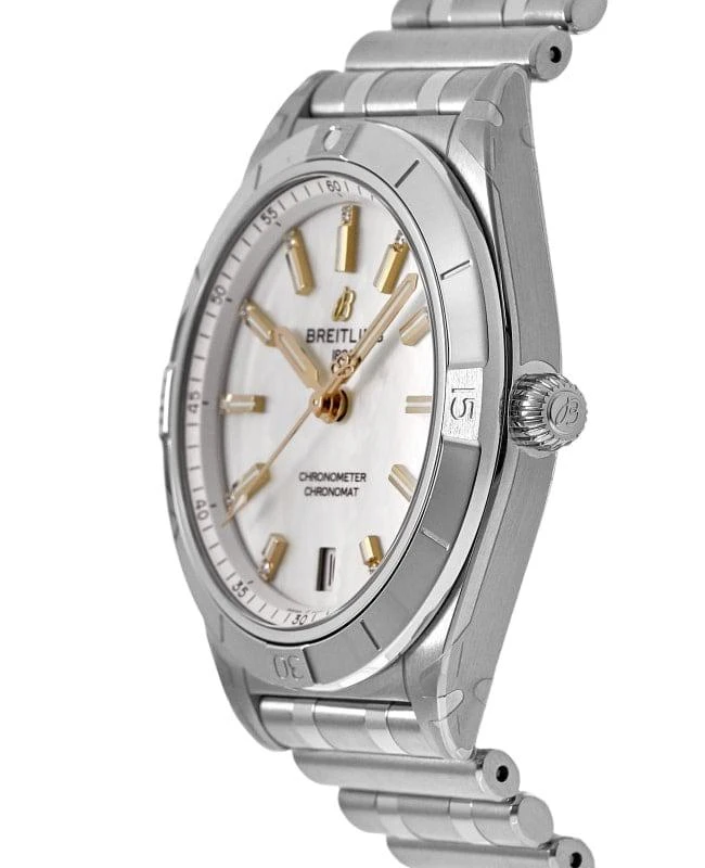 BREITLING Breitling Chronomat Quartz 32 Mother of Pearl Diamond Dial Stainless Steel Women's Watch A77310101A4A1 2
