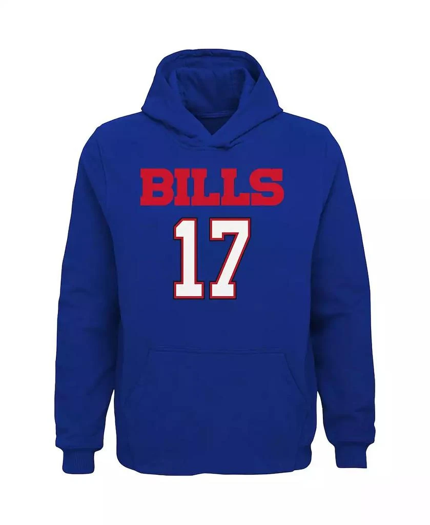 Outerstuff Big Boys Josh Allen Royal Buffalo Bills Mainliner Player Name and Number Pullover Hoodie 3