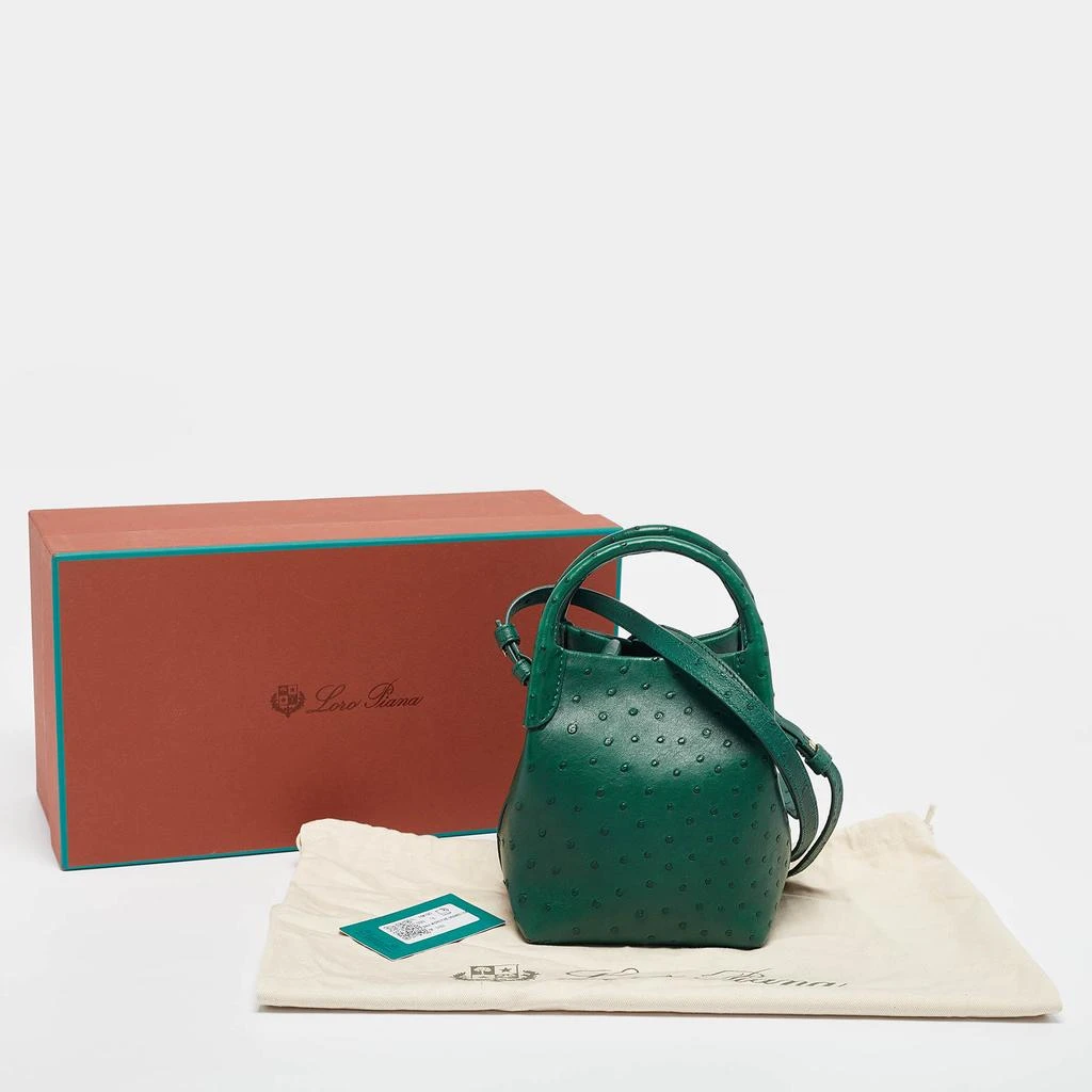 Loro Piana Loro Piana Green Ostrich Micro Bale Bag 11