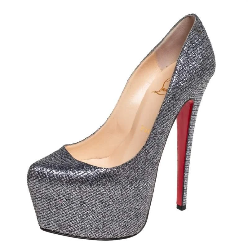 Christian Louboutin Christian Louboutin Silver Glitter Daffodile Pumps Size 36.5 1
