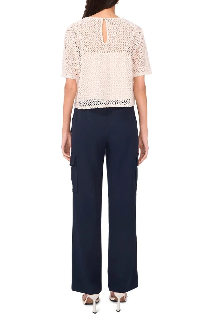 Halogen Geometric Openwork T-Shirt 6