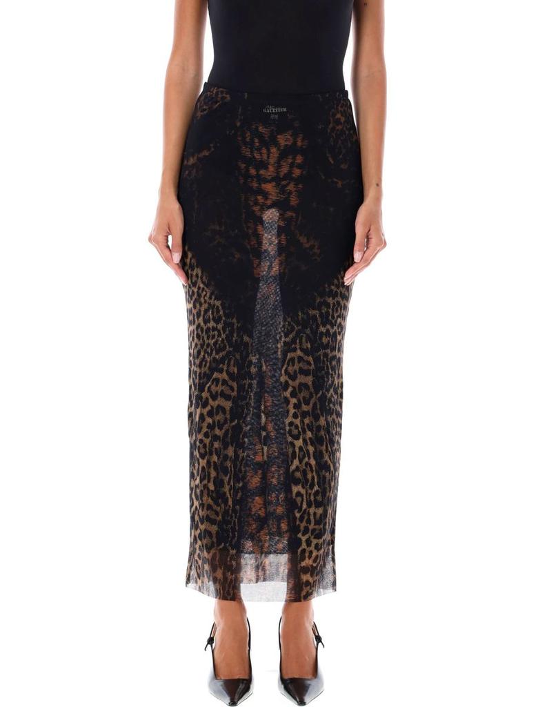 Jean Paul Gaultier Jean Paul Gaultier Leopard Mesh Long Skirt