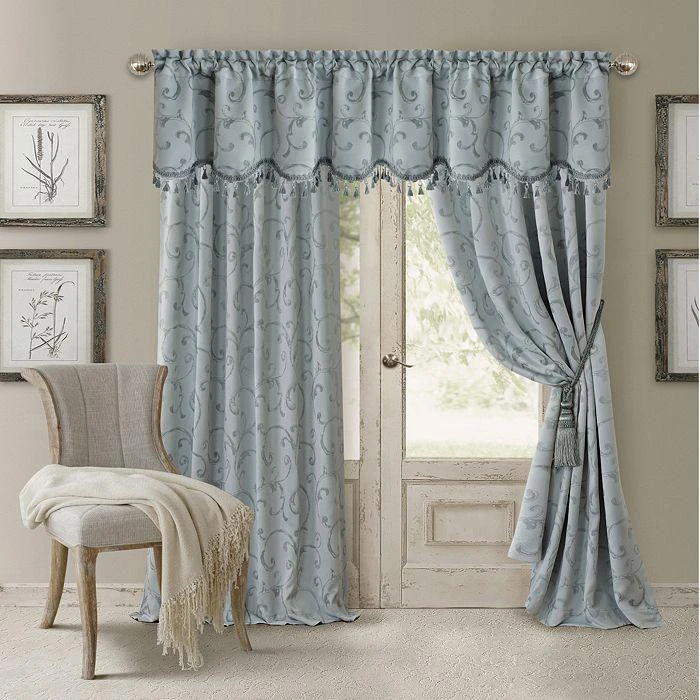 Elrene Home Fashions Mia Beaded Scallop Valance, 19" x 52" 2