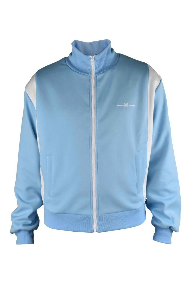 AMIRI Light Blue Polyester Vest With High Collar