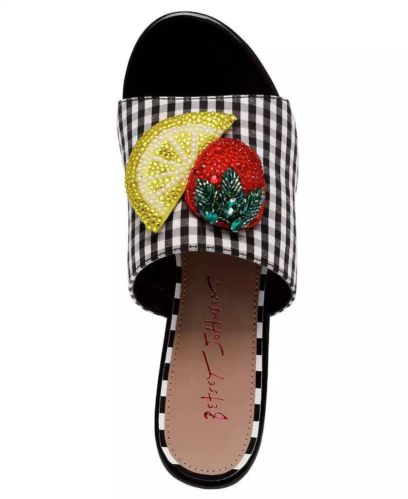 Betsey Johnson Women's Lindyy Fruit Block-Heel Slide Sandals 4