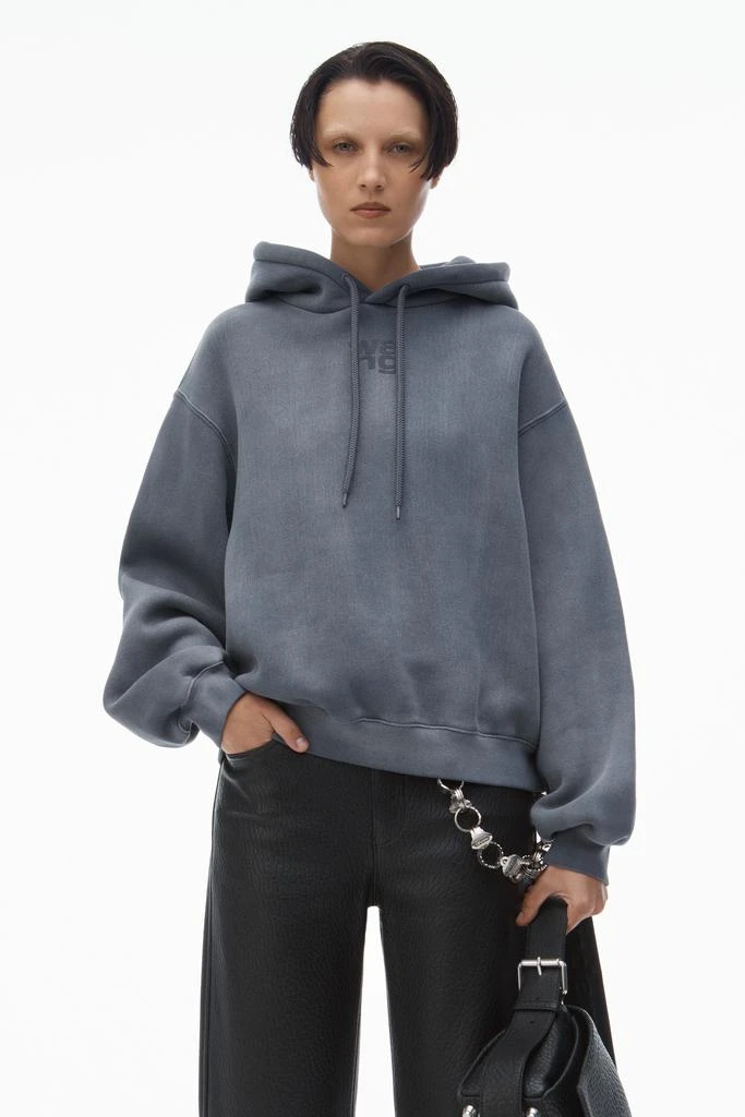 Alexander Wang puff logo hoodie in structured terry 1