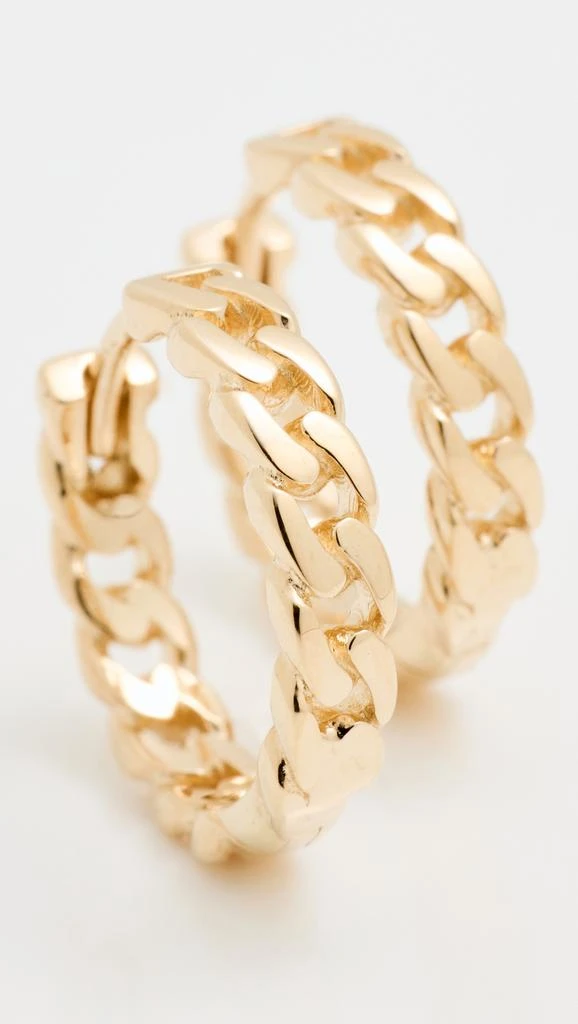 Zoe Chicco 14k Curb Chain Hinged Huggie Hoops 5