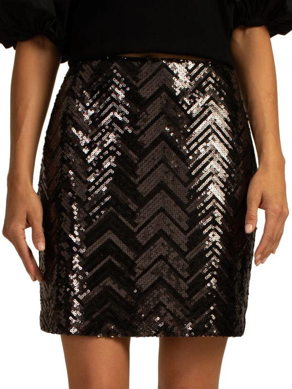 Trina Turk Rico Zigzag Sequin Miniskirt 1