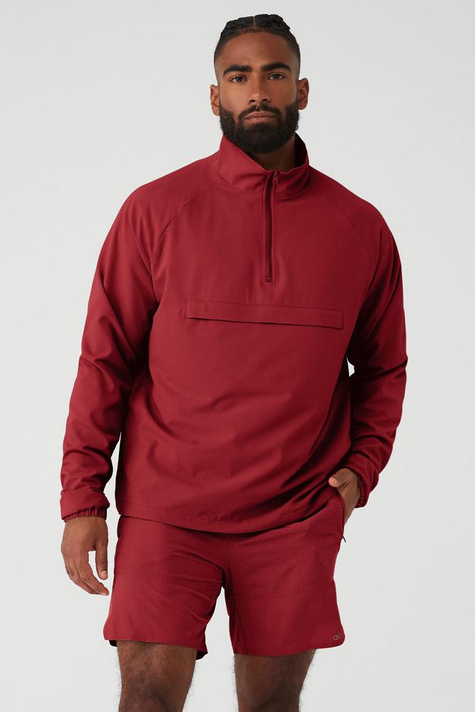 alo yoga レッド ジップアップジャケット Ripstop 1/4 Zip On-Set Jacket - Victory Red – On Sale Now with Up