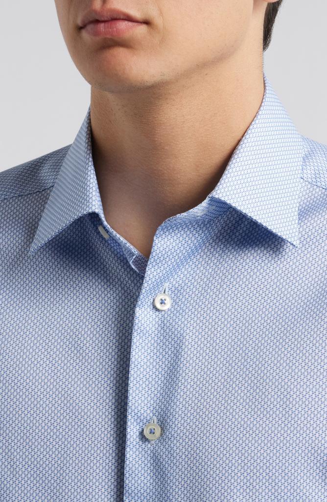 David Donahue Trim Fit Micro Print Dress Shirt