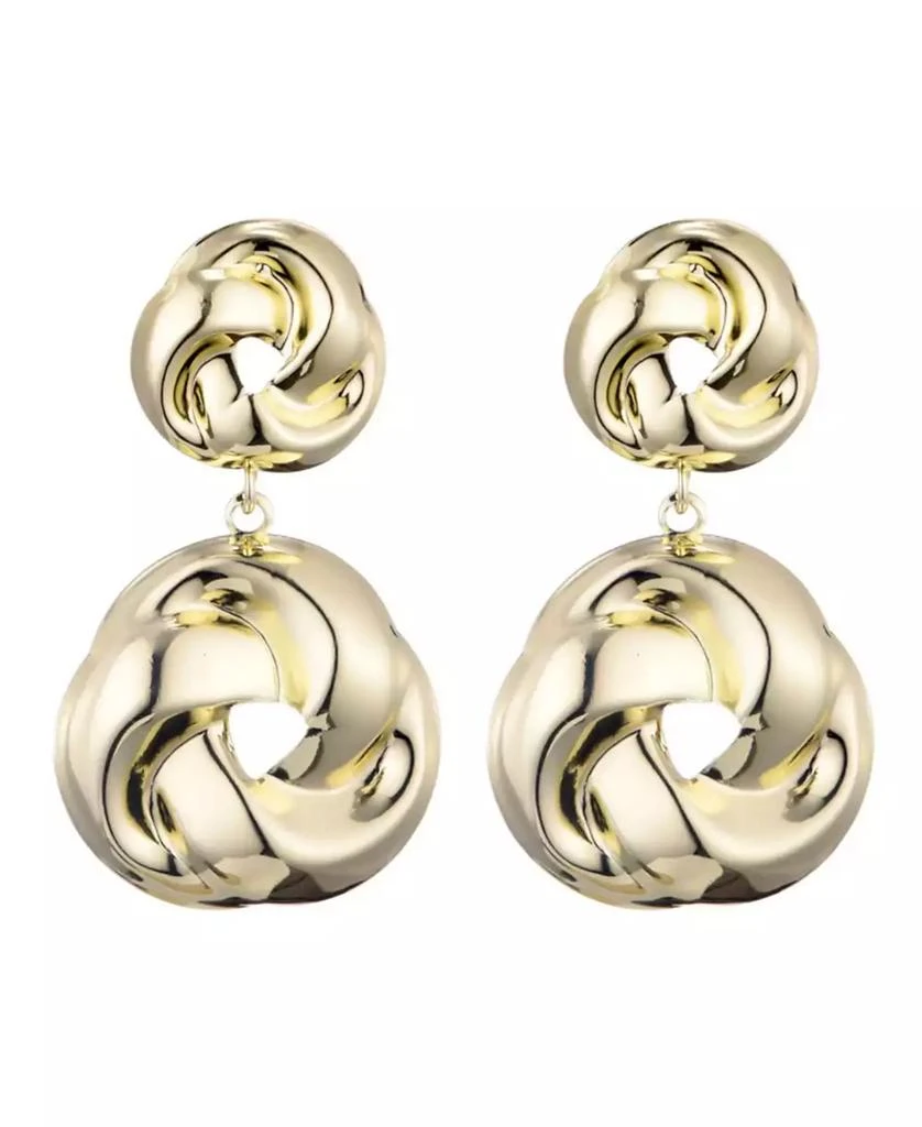 ADORNIA Gold Double Knot Drop Earrings