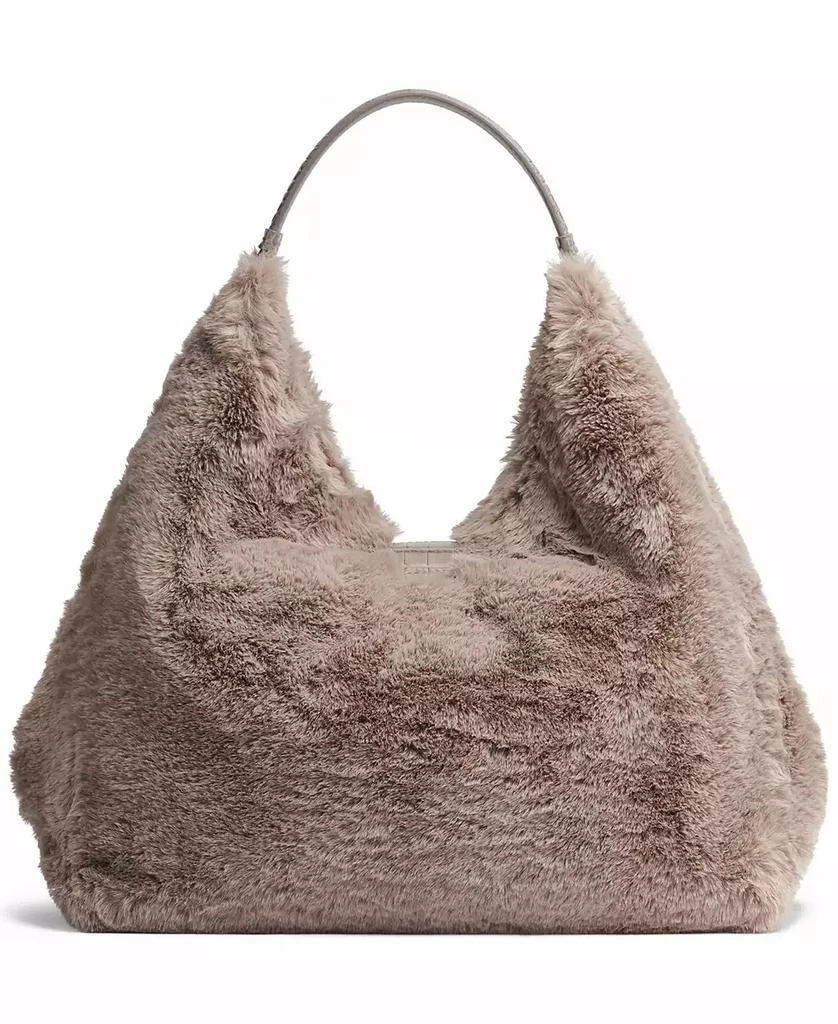 Donna Karan Percale Faux Fur Small Shoulder Bag 2