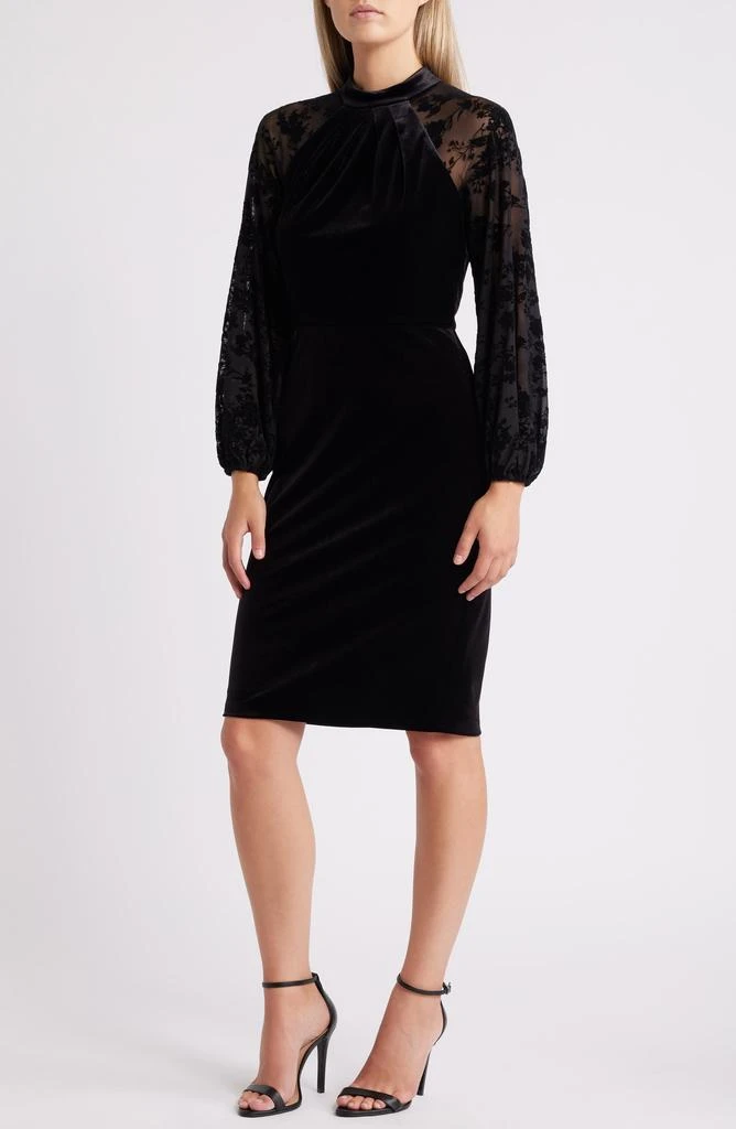Eliza J Long Sleeve Velvet Cocktail Dress 1