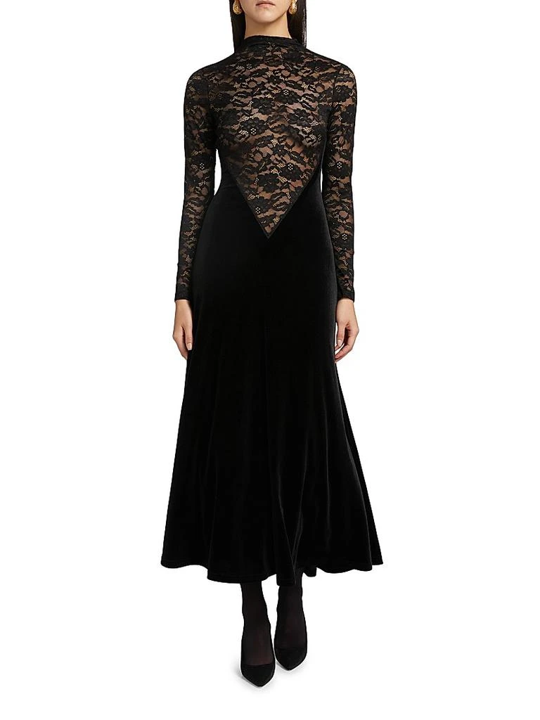 Ronny Kobo Martha Velvet-Lace Long-Sleeve Maxi Dress 3