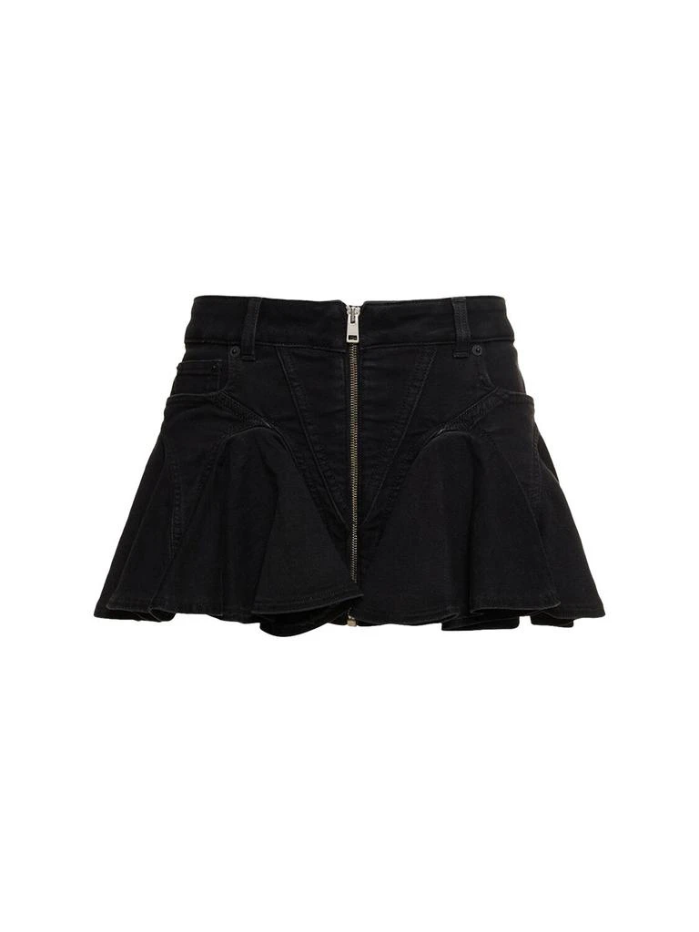 MUGLER Ruffled Cotton Denim Mini Skirt 1