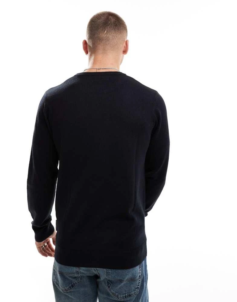 French Connection Mens French Connection soft touch crew neck jumper in navy 4