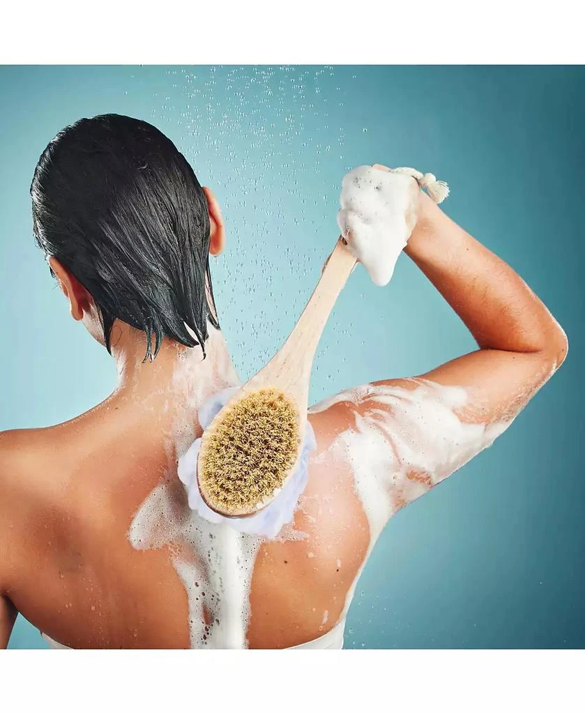 PURSONIC Dual Action Dry Brush 
Mesh Sponge Combo with Lotus Wooden Handle 2