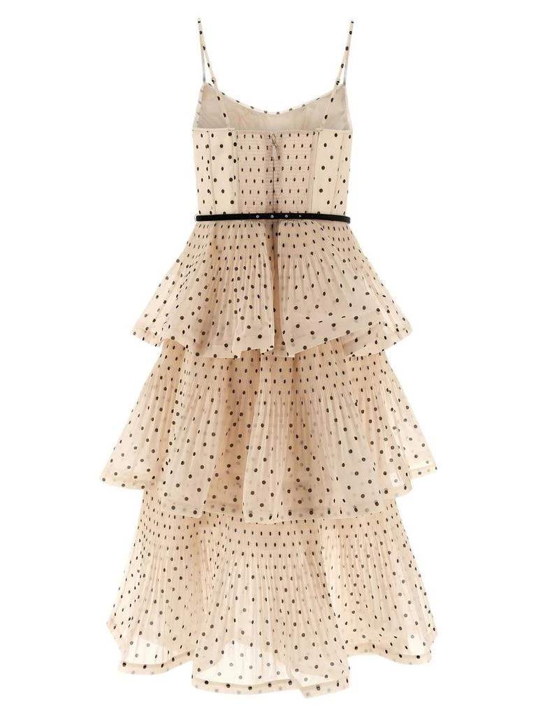 open lace back dress Theiria Pleated Tiered Midi Dress main image 0