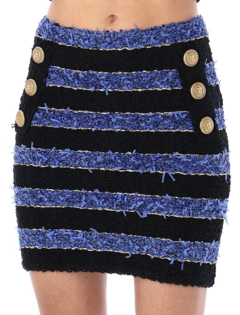 Balmain Balmain Striped Tweed Mini Skirt 5