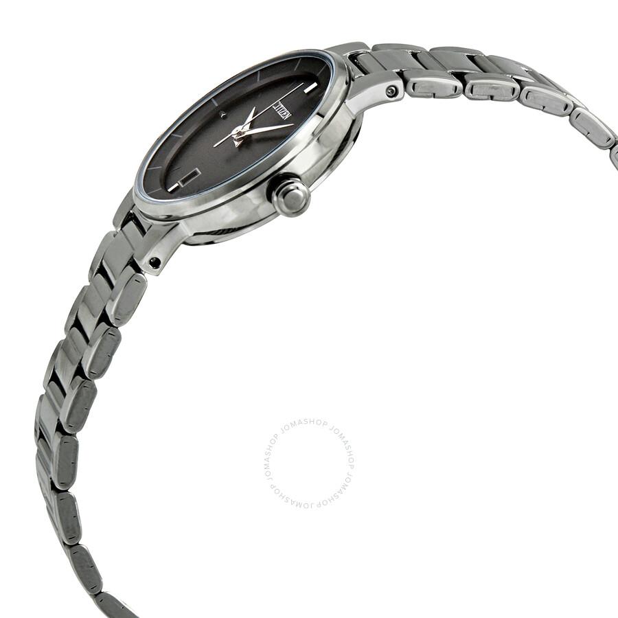 Citizen Quartz Black Dial Stainless Steel Ladies Watch EU6010-53E