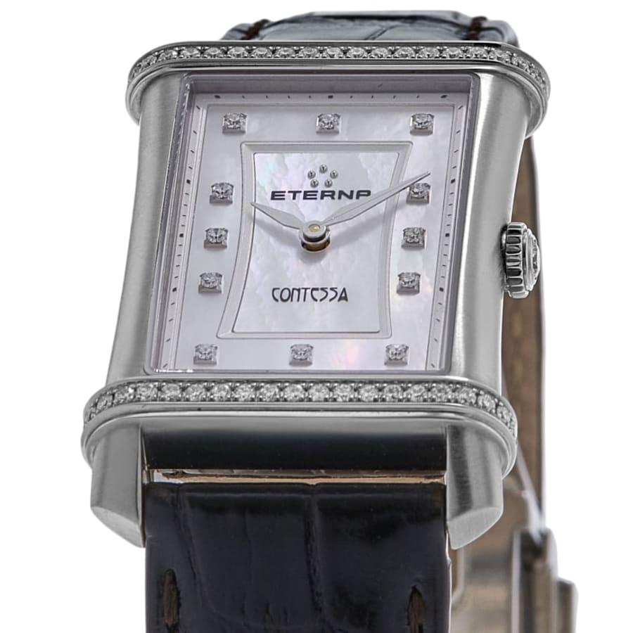 Eterna Contessa Mother of Pearl Dial Diamond Bezel Leather Strap Women's Watch 2410.48.67.1199