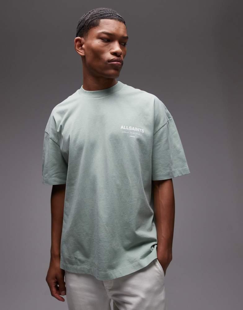 Shop Allsaints underground t-shirt in mineral green on Sale at