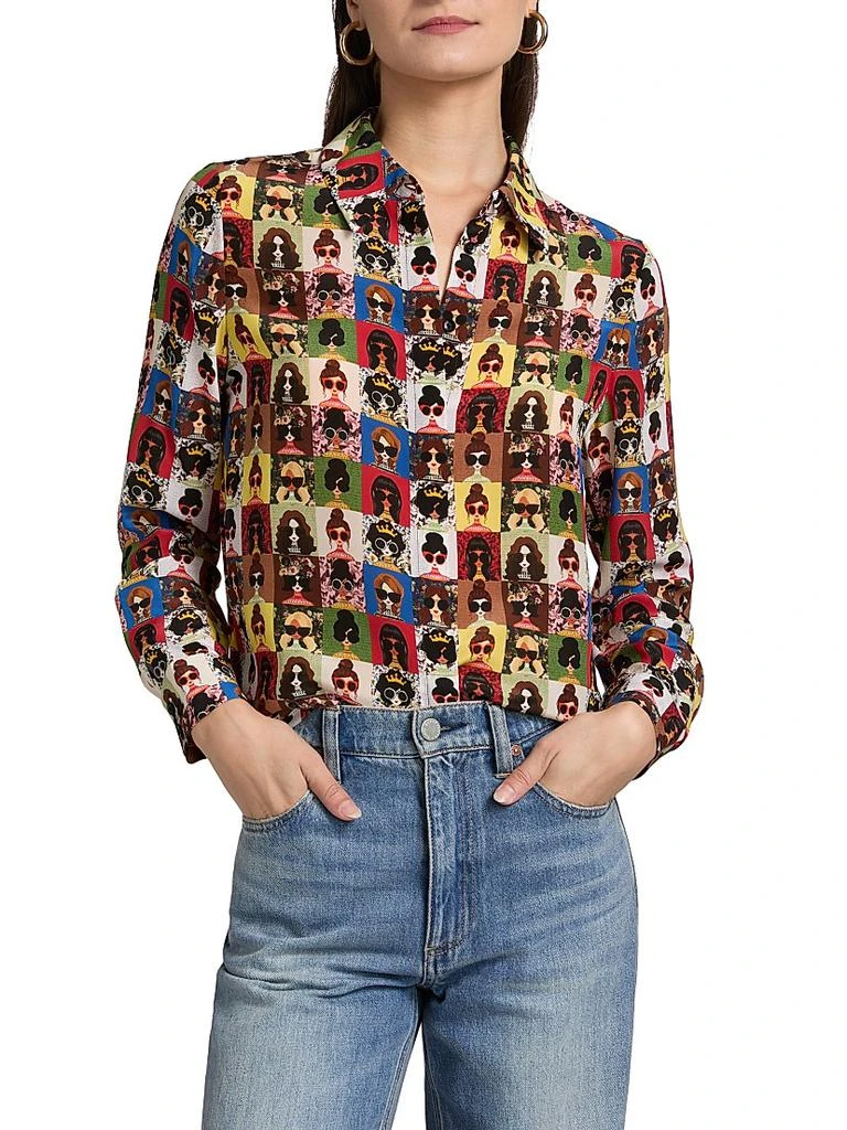 Alice + Olivia Willa Staceface Silk Shirt 3