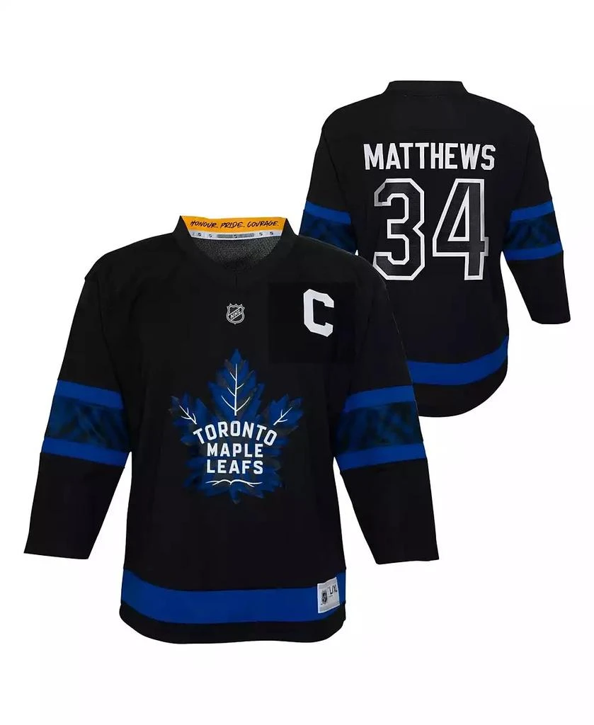 Outerstuff Big Boys and Girls Auston Matthews Black Toronto Maple Leaf's Alternate Replica Player Jersey 1