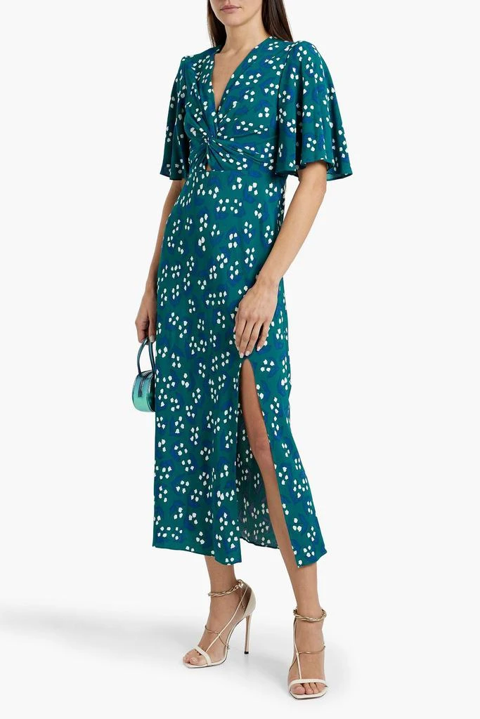 Diane von Furstenberg Bessie twisted printed crepe midi dress 2