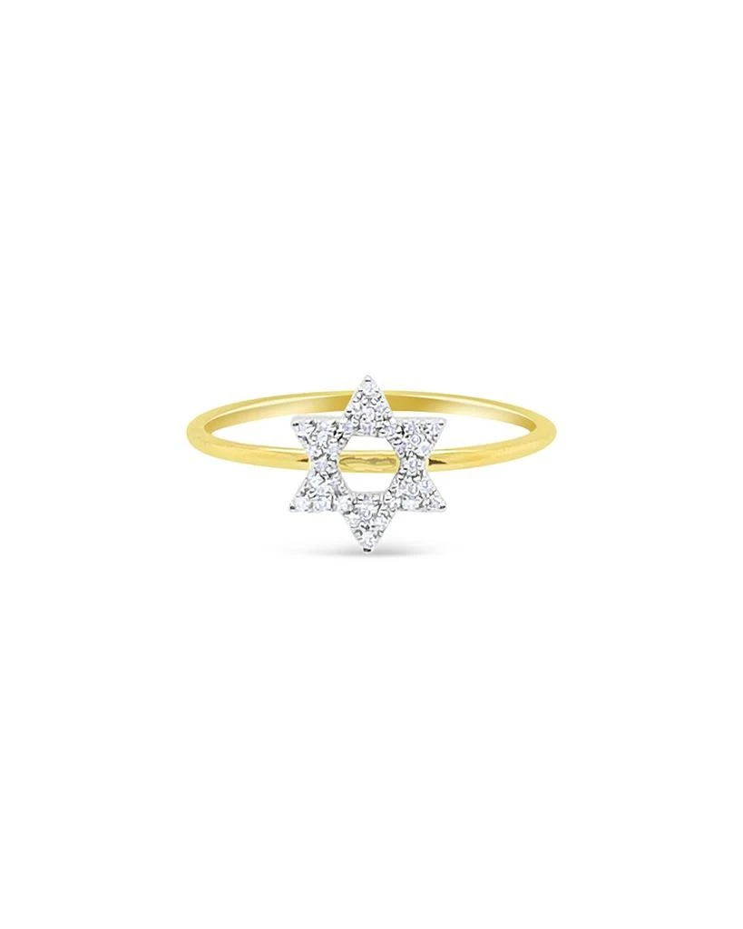 Meira T 14K Yellow Gold Diamond Star of David Ring, 0.06 ct. t.w. 1