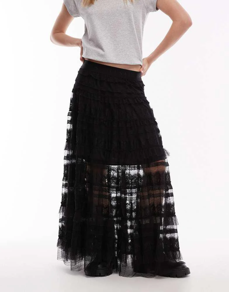 ALL SAINTS Allsaints Arlea tulle skirt in black 3
