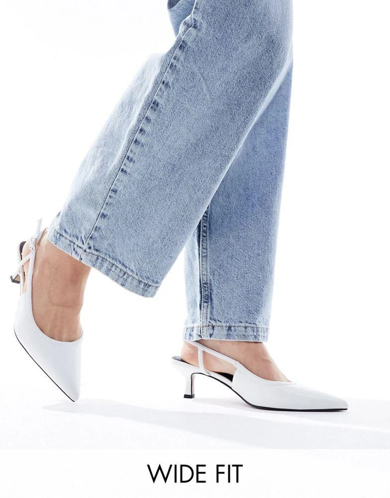 Asos Womens White Kitten Heel Shoes ASOS DESIGN Suki Slingback - Main Image