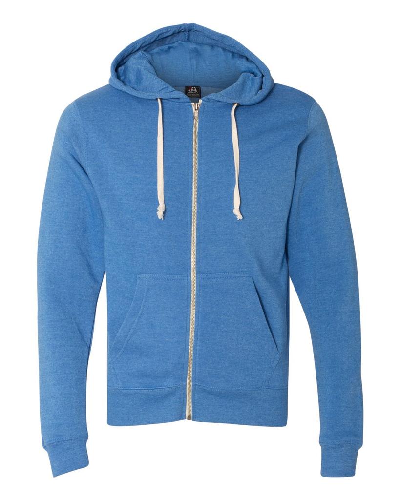 J America Triblend Full-Zip Hooded Sweatshirt